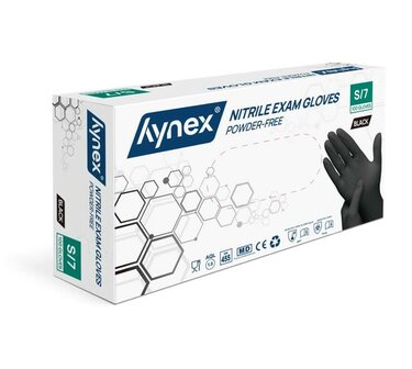 Handschoen Nitril Cat III Zwart Poedervrij S doosje 100st